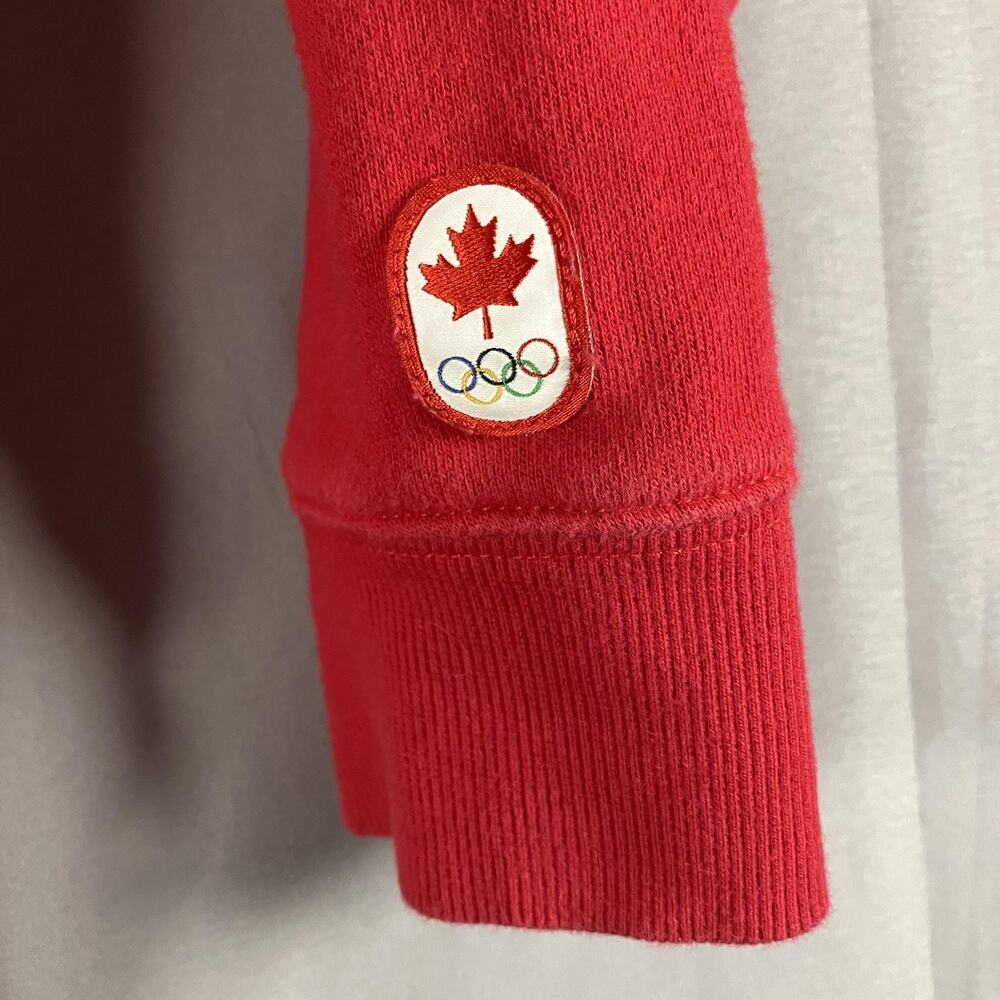 Team Canada Olympic Boys Hoodie Full Zip Red 14/16 Hudson's Bay Fleece Applique - Picture 4 of 8